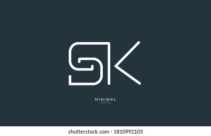 Alphabet letter icon logo SK