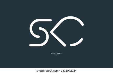 Alphabet letter icon logo SKC