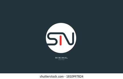 Alphabet letter icon logo SN