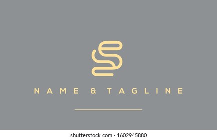 Alphabet Letter Icon logo SS or S
