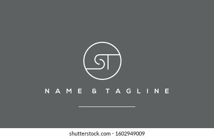 Alphabet Letter Icon Logo ST and TS
