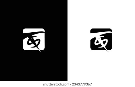 Alphabet letter icon logo ST TS