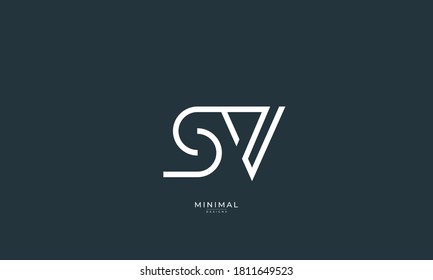 Alphabet letter icon logo SV