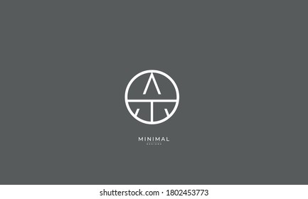 Alphabet letter icon logo AT or TA