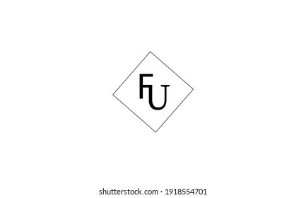 Alphabet letter icon logo UF or FU
