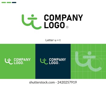 Alphabet letter icon logo U.T,UT,TU