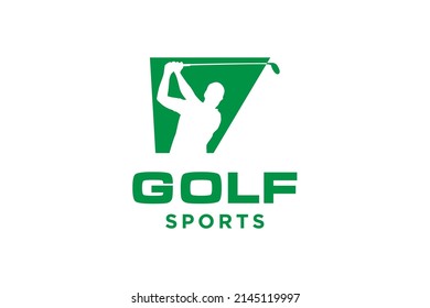 Alphabet letter icon logo V for Golf logo design vector template, Vector label of golf, Logo of golf championship, illustration, Creative icon, design
