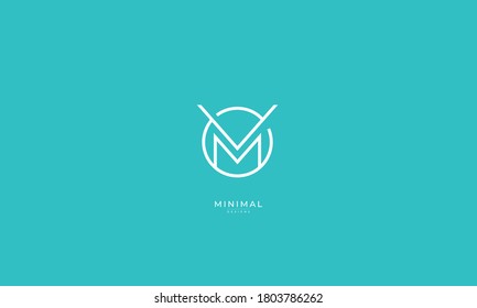 Alphabet letter icon logo VM or MV
