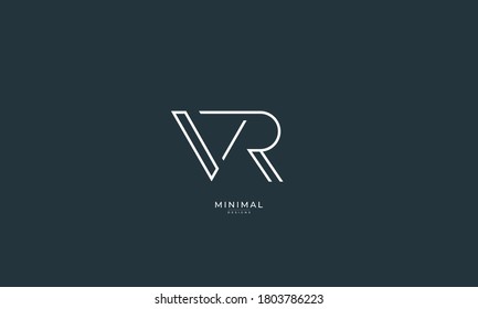 Alphabet letter icon logo VR