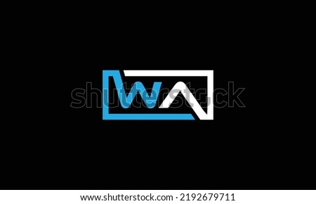  Alphabet letter icon logo WA, AW