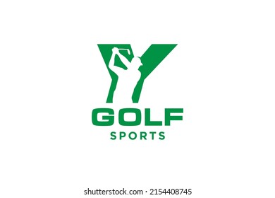 Alphabet letter icon logo Y for Golf logo design vector template, Vector label of golf, Logo of golf championship, illustration, Creative icon, design