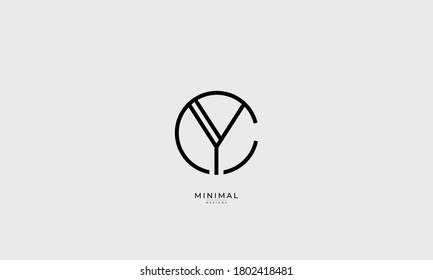 Alphabet letter icon logo YC or CY