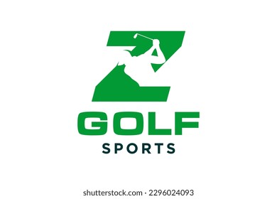 Alphabet letter icon logo Z for Golf logo design vector template, Vector label of golf, Logo of golf championship, illustration, Creative icon, design