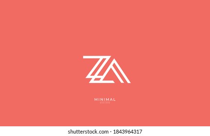 Alphabet letter icon logo ZA