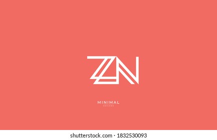 Alphabet letter icon logo ZN