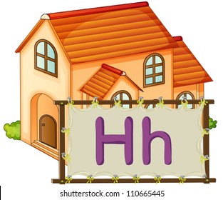 Alphabet letter illustration on a brown canvas