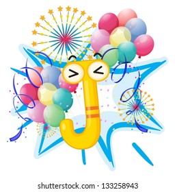 Alphabet letter illustration on white background