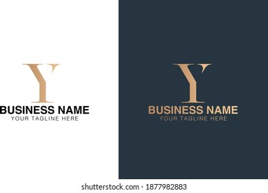 alphabet letter Initial minimal text logo design monogram  y
