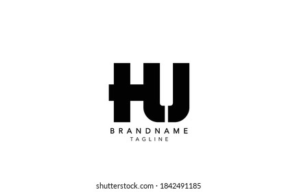 Alphabet letter Initial Monogram Logo HU, UH INITIAL, HU letter ,H and U