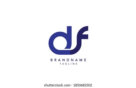 Letra alfabética logotipo monograma inicial DA, DA INITIAL, letra FD, F y D