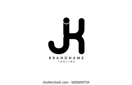 Alphabet Letter Initial Monogram Logo JK, JK INITIAL, JK Letter, J und K