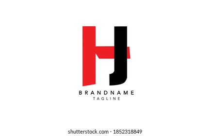 Letra alfabética Logotipo de monograma inicial HJ, HJ INITIAL, letra HJ, H y J