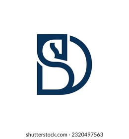 Alphabet letter Initial Monogram logo DS or SD and horse head, a unique and modern concept