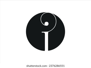 Letra alfabeta I inicial, diseño de logotipo de monograma, plantilla de vector 