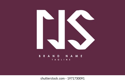 Alphabet letter Initials, Monogram logo NS, N and S