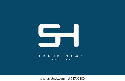 Alphabet letter Initials, Monogram logo SH, S and H
