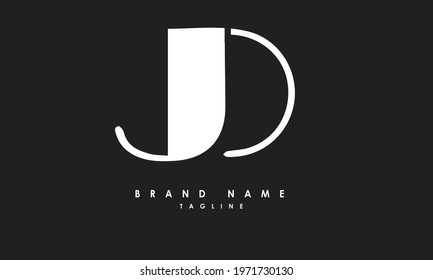 Alphabet letter Initials, Monogram logo JD, J and D
