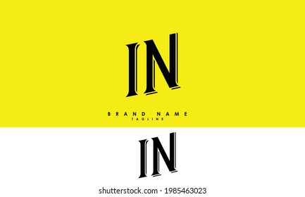 Alphabet IN letter Initials Monogram logo NI, I and N