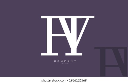 Alphabet letter Initials Monogram logo HY, YH, H and Y