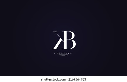 Letra alfabética iniciales logotipo de monograma KB BK K B 