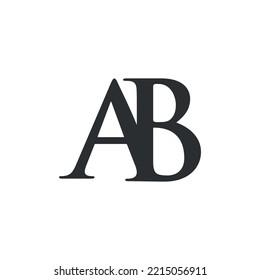 Letra alfabética iniciales logo monograma AB
