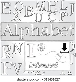Alphabet letter I . Internet .