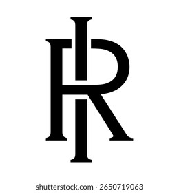 Letra alfabética IR, monograma RI logotipo vetorial design 
