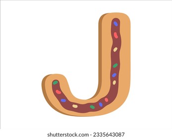 Alphabet Letter J with Donut Illustration