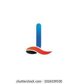 Alphabet letter j initial letter with orange wave logo icon template