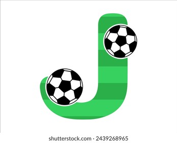 Alphabet Letter J with Soccer Ball Illustration