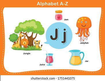 Alphabet Letter J vector illustration