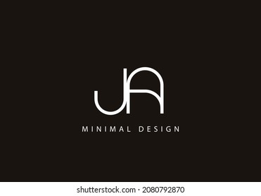 Alphabet letter JA logo design icon art line