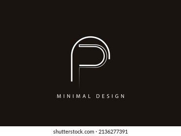 Alphabet letter JP logo design line art