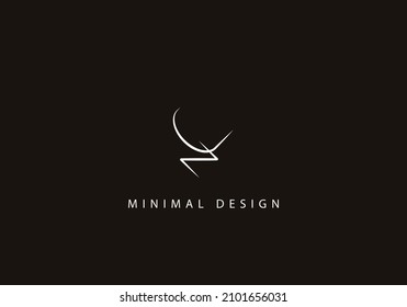Alphabet letter JZ logo design art line