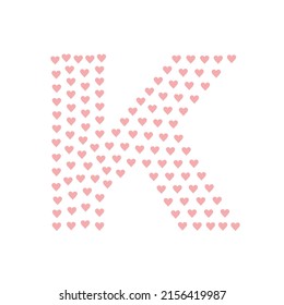 Alphabet Letter K Hearts Vector Design Stock Vector (Royalty Free ...
