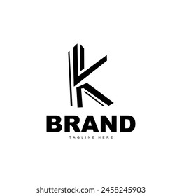Letra alfabética K diseño del logotipo inicial Plantilla de marca de producto simple