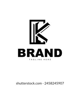 Alphabet letter K initial logo design simple product brand template