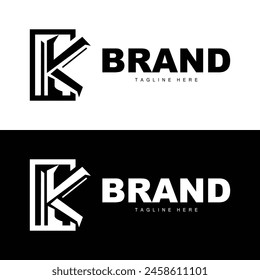 Alphabet letter K initial logo design simple product brand template