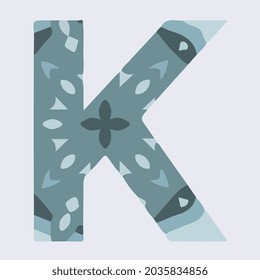 alphabet letter k mandala vector