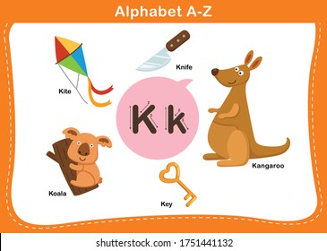 Alphabet Letter K vector illustration